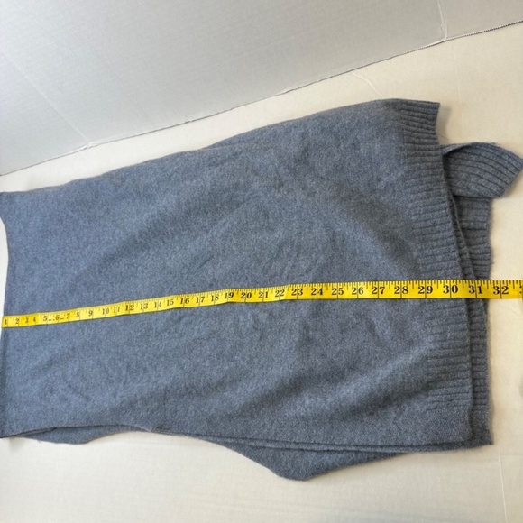 Soft By Naadam Cashmere Blue Short Sleeve Open Cardigan Poncho size M/L - Picture 8 of 10